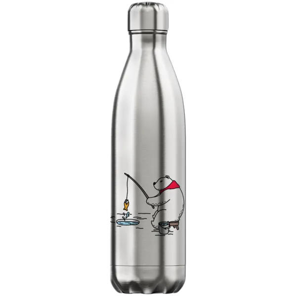 Bear fishing — Inox (Stainless steel) hot metal mug, double wall, 750ml