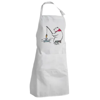 Αρκούδα ψαρεύει, Ποδιά Σεφ Ολόσωμη Ενήλικων (με ρυθμιστικά και 2 τσέπες)