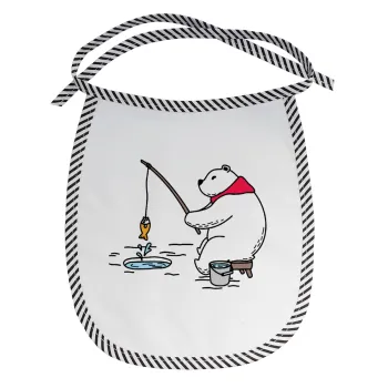 Αρκούδα ψαρεύει, Σαλιάρα μωρού αλέκιαστη με κορδόνι Μαύρη