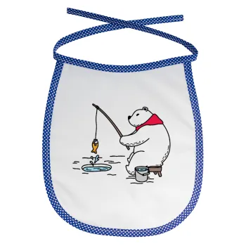 Αρκούδα ψαρεύει, Σαλιάρα μωρού αλέκιαστη με κορδόνι Μπλε