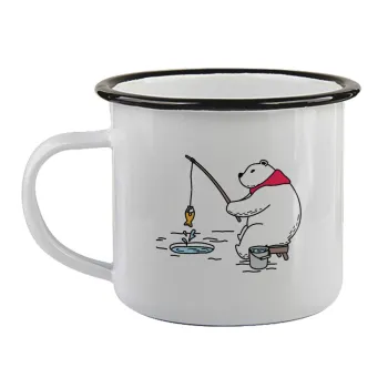 Bear fishing, Κούπα εμαγιέ με μαύρο χείλος 360ml