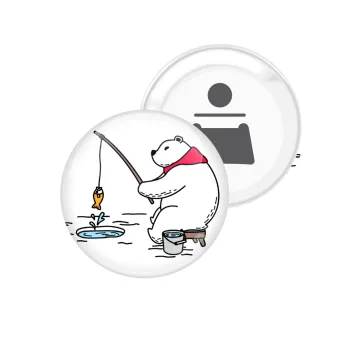 Αρκούδα ψαρεύει, Μαγνητάκι και ανοιχτήρι μπύρας στρογγυλό διάστασης 5,9cm