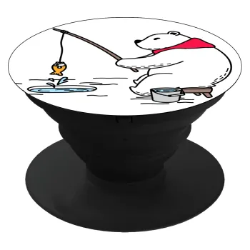 Αρκούδα ψαρεύει, Phone Holders Stand  Μαύρο Βάση Στήριξης Κινητού στο Χέρι