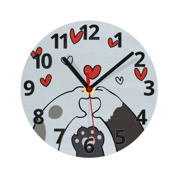 Cat paws, Ρολόι τοίχου γυάλινο (20cm)