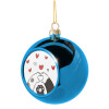 Blue Christmas tree ball ornament 8cm