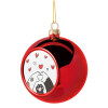 Πατούσες γάτας, Χριστουγεννιάτικη μπάλα δένδρου Κόκκινη 8cm