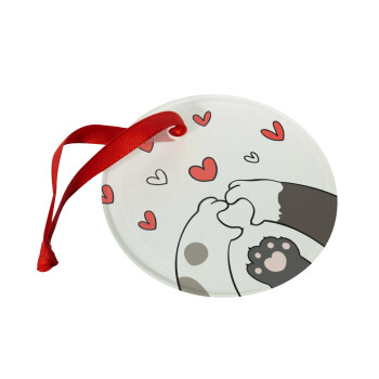 Πατούσες γάτας, Στολίδι Χριστουγεννιάτικο στολίδι γυάλινο 9cm