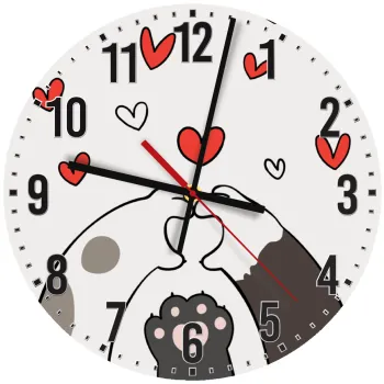 Πατούσες γάτας, Ρολόι τοίχου ξύλινο (30cm)