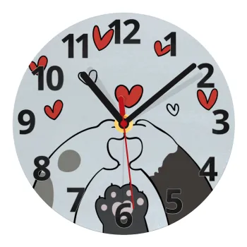 Πατούσες γάτας, Ρολόι τοίχου γυάλινο (20cm)