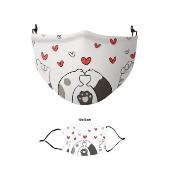 Πατούσες γάτας, Μάσκα υφασμάτινη παιδική πολλαπλών στρώσεων με υποδοχή φίλτρου