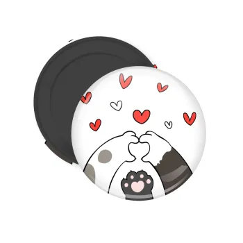 Cat paws, Μαγνητάκι ψυγείου στρογγυλό διάστασης 5cm