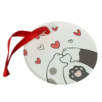 Cat paws, Christmas ornament glass 9cm