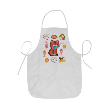 Cats and Fishes, Ποδιά Σεφ ολόσωμη κοντή  Παιδική (44x62cm)