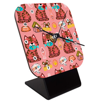 Cats and Fishes, Επιτραπέζιο ρολόι ξύλινο με δείκτες (10cm)