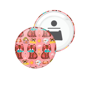 Cats and Fishes, Μαγνητάκι και ανοιχτήρι μπύρας στρογγυλό διάστασης 5,9cm