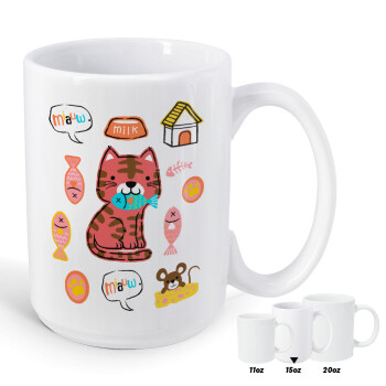 Cats and Fishes, Κούπα Mega, κεραμική, 450ml