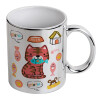 Mug ceramic, silver mirror, 330ml
