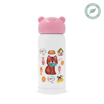 Cats and Fishes, Ροζ ανοξείδωτο παγούρι θερμό (Stainless steel), 320ml