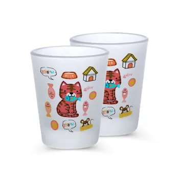 Cats and Fishes, Σφηνοπότηρα γυάλινα 45ml του πάγου (2 τεμάχια)