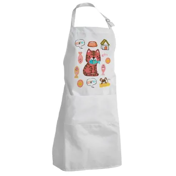 Cats and Fishes, Ποδιά Σεφ Ολόσωμη Ενήλικων (με ρυθμιστικά και 2 τσέπες)