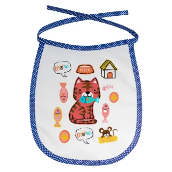 Cats and Fishes, Σαλιάρα μωρού αλέκιαστη με κορδόνι Μπλε