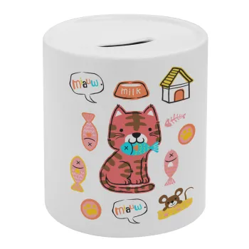 Cats and Fishes, Κουμπαράς πορσελάνης με τάπα