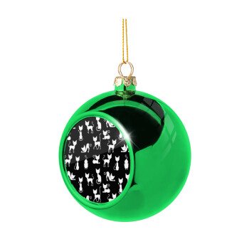 Γατούλες κυρίες, Χριστουγεννιάτικη μπάλα δένδρου Πράσινη 8cm