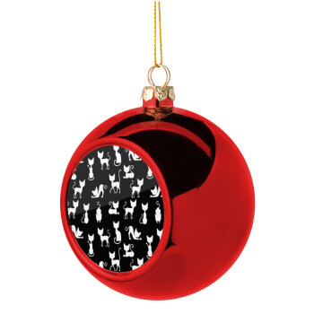 Γατούλες κυρίες, Χριστουγεννιάτικη μπάλα δένδρου Κόκκινη 8cm