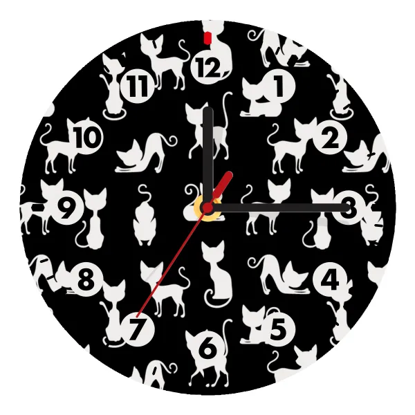 Γατούλες κυρίες — Wooden wall clock (20cm)