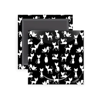 Γατούλες κυρίες, Μαγνητάκι ψυγείου τετράγωνο διάστασης 5x5cm