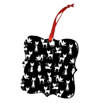 Γατούλες κυρίες, Christmas ornament polygon wooden 7.5cm