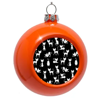 Γατούλες κυρίες, Στολίδι Χριστουγεννιάτικη μπάλα δένδρου Πορτοκαλί 8cm