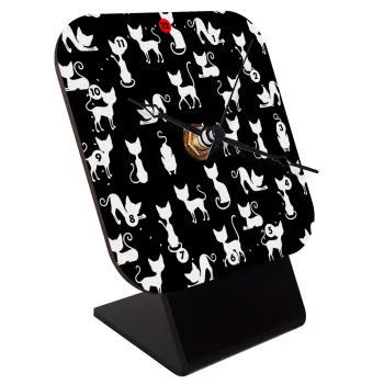 Γατούλες κυρίες, Επιτραπέζιο ρολόι ξύλινο με δείκτες (10cm)