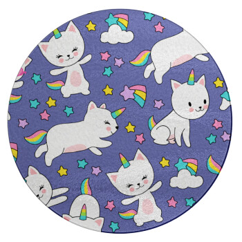 Cats unicorns, Επιφάνεια κοπής γυάλινη στρογγυλή (30cm)