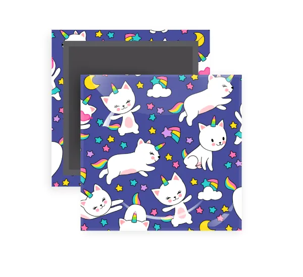 Cats unicorns — Τετράγωνο (5x5cm)