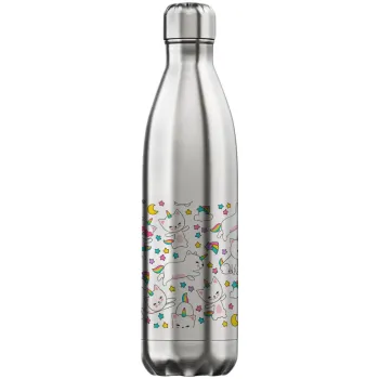 Cats unicorns, Inox (Stainless steel) hot metal mug, double wall, 750ml