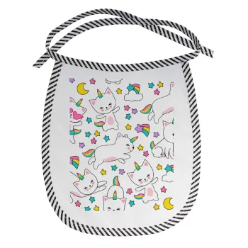 Cats unicorns, Σαλιάρα μωρού αλέκιαστη με κορδόνι Μαύρη