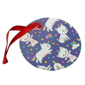 Cats unicorns, Στολίδι Χριστουγεννιάτικο στολίδι γυάλινο 9cm