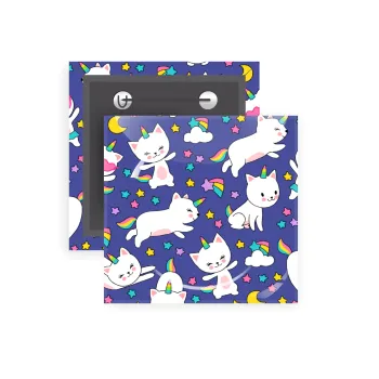 Cats unicorns, Κονκάρδα παραμάνα τετράγωνη 5x5cm