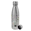 Metallic water bottle, stainless steel, 750ml