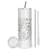 Tumbler stainless steel 600ml, with metal straw & cleaning brush