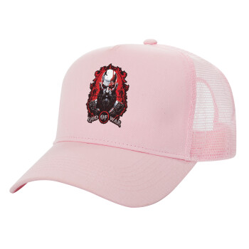 God of war, Καπέλο Ενηλίκων Structured Trucker, με Δίχτυ, ΡΟΖ (100% ΒΑΜΒΑΚΕΡΟ, ΕΝΗΛΙΚΩΝ, UNISEX, ONE SIZE)