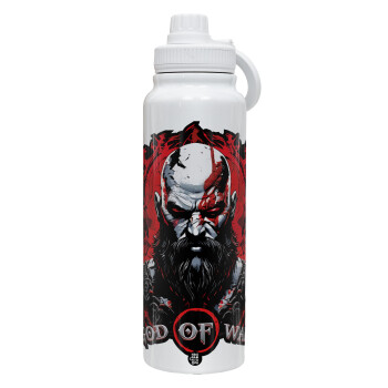 God of war, 1L Stainless Steel Thermal Bottle with Phone Holder & Double Wall Insulation