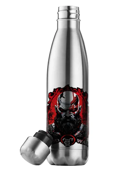 God of war — Μεταλλικό παγούρι θερμός Inox (Stainless steel), διπλού τοιχώματος, 500ml