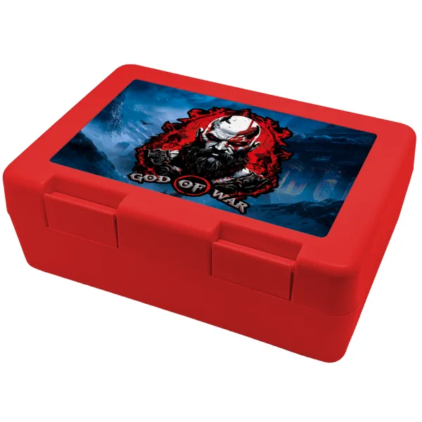 God of war — Παιδικό δοχείο κολατσιού ΚΟΚΚΙΝΟ 185x128x65mm (BPA free πλαστικό)