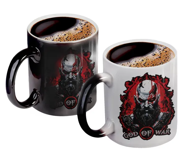 God of war — Κούπα Μαγική, κεραμική, 330ml που αλλάζει χρώμα με το ζεστό ρόφημα