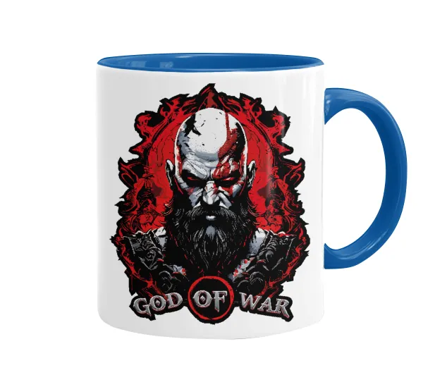 God of war — Mug colored blue, ceramic, 330ml