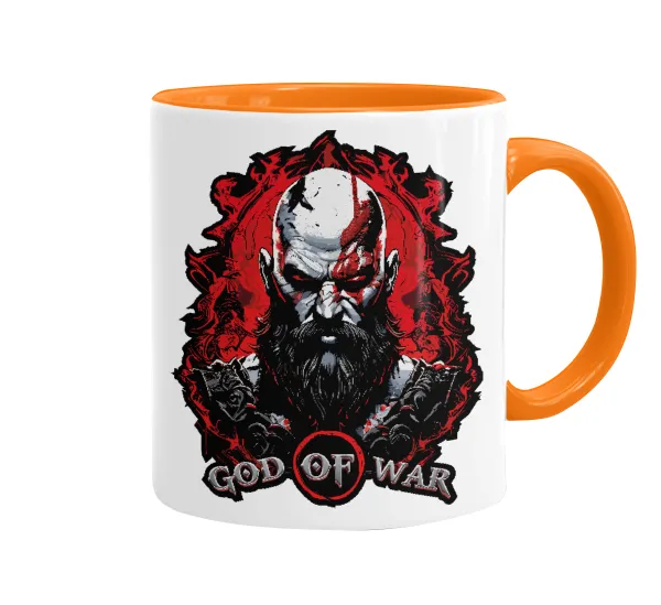 God of war — Mug colored orange, ceramic, 330ml