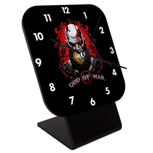 God of war — Quartz Wooden table clock with hands (10cm)