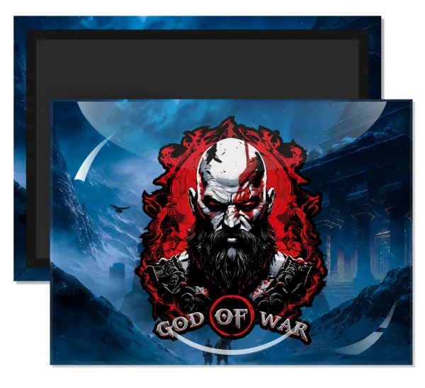 God of war — Rectangular fridge magnet, 9x6cm